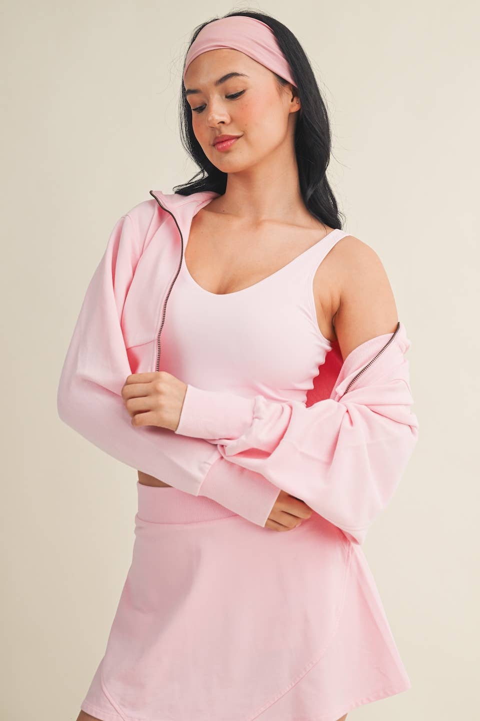 Mineral Wash Oversized Crop Hoodie
