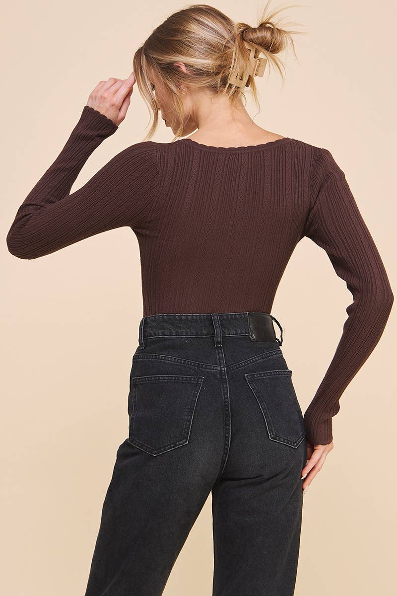 Long Sleeve Ribbed Bodysuit