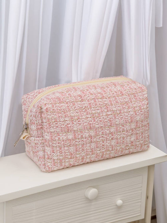 Knitted Zipper Large Cosmetic Bag