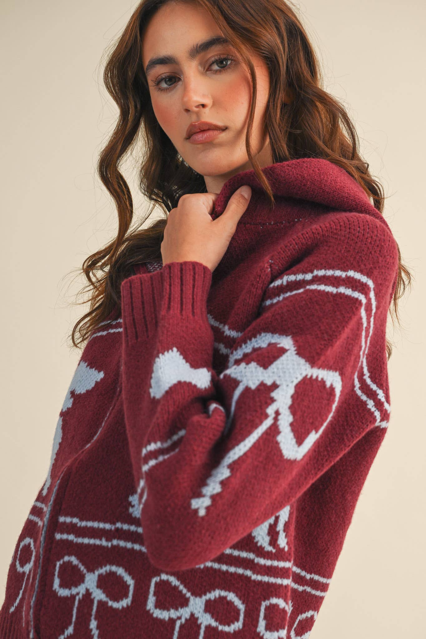 DACHSHUND KNIT CARDIGAN WITH HOOD MSW11219