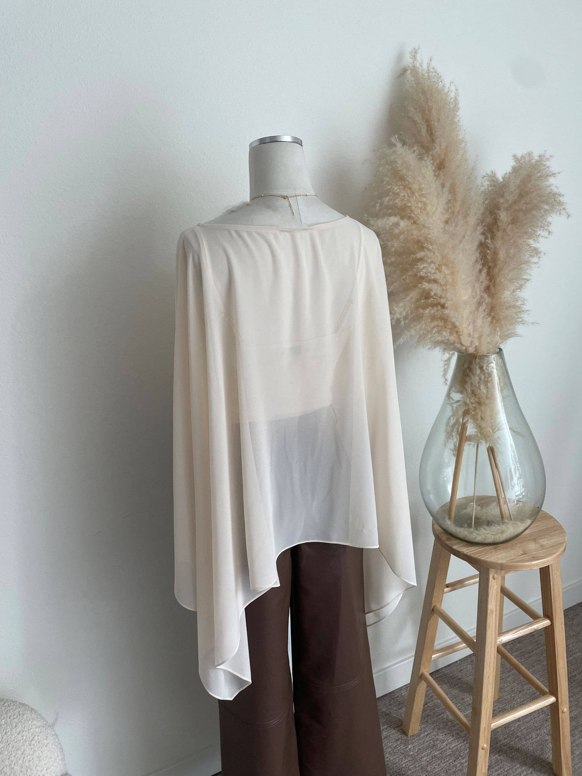 CHIFFON SHEER PONCHO AND CAMI SET