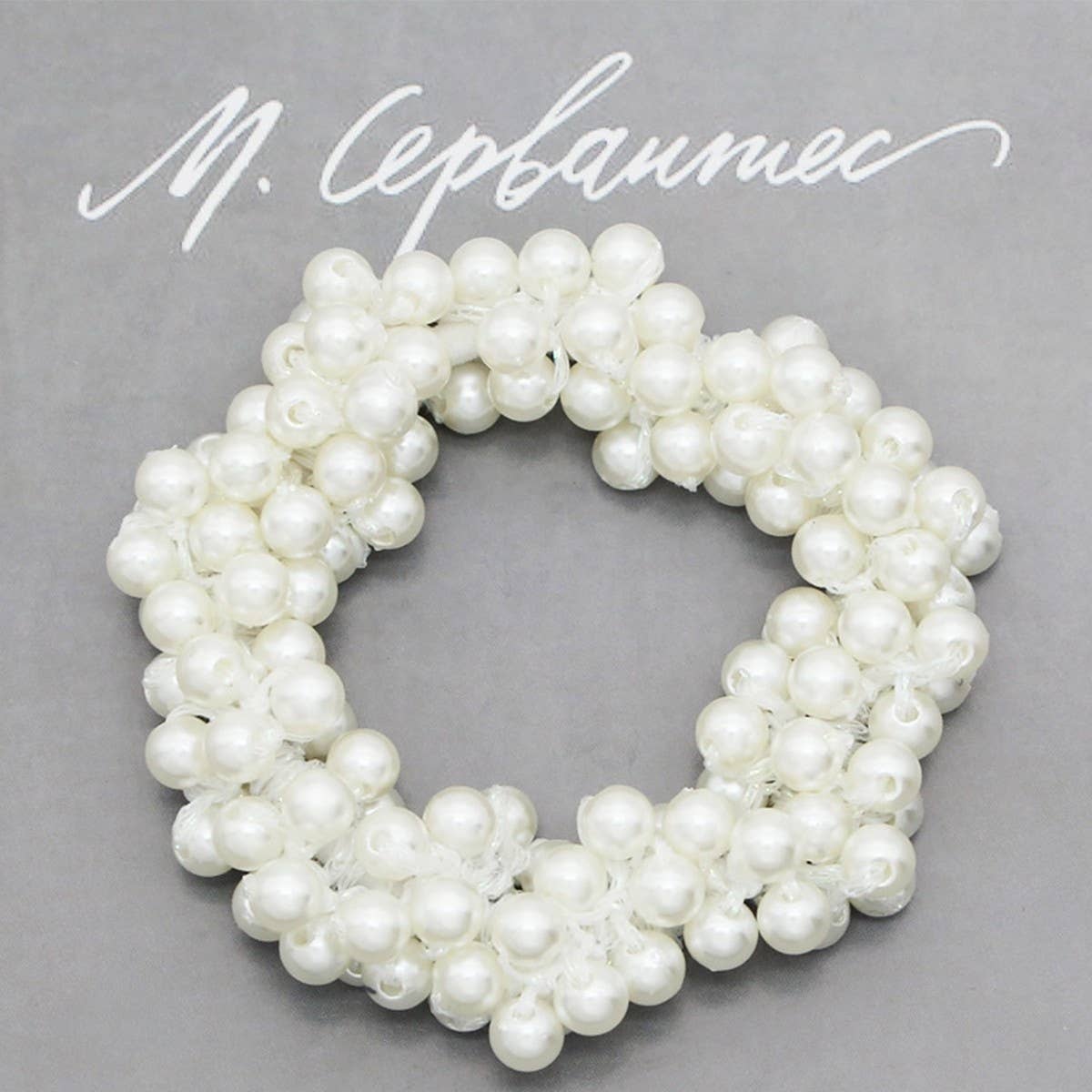 Beaded Faux Pearl Hair Tie Bracelet for Women_CWAHA07389