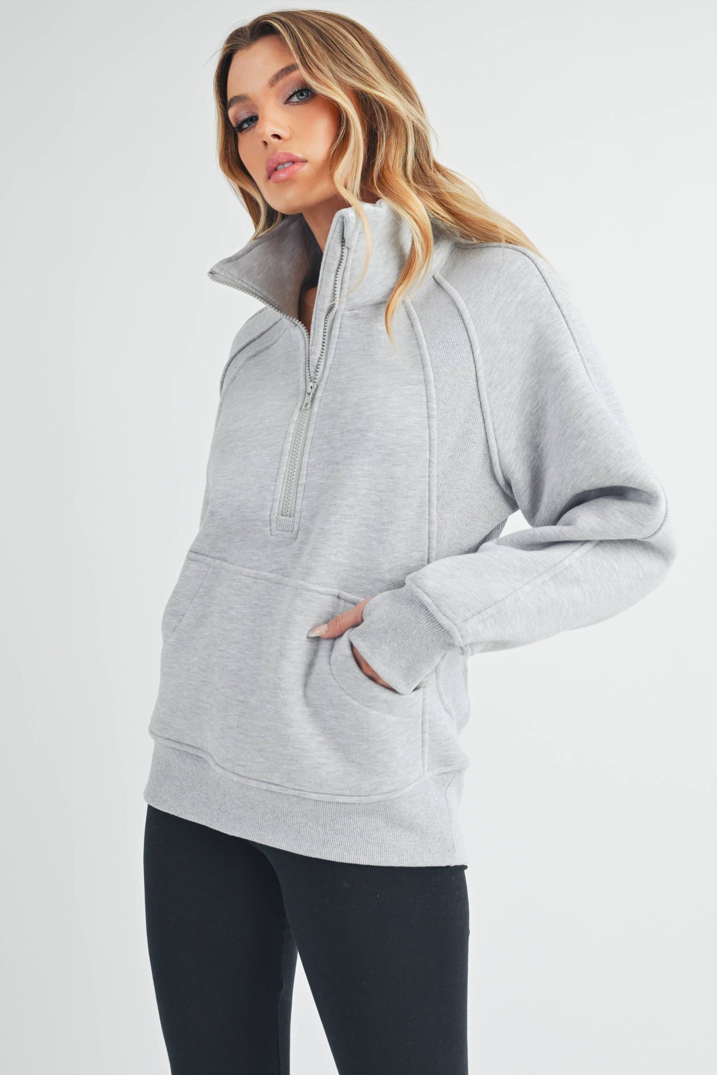 986DK Long Dove Funnel Neck Half Zip