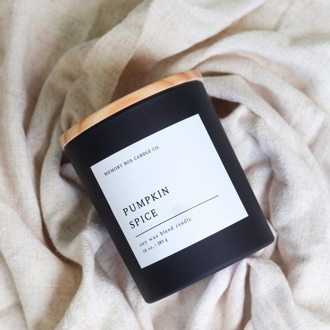 Pumpkin Spice - 10 oz. Matte Black Glass Soy Candle