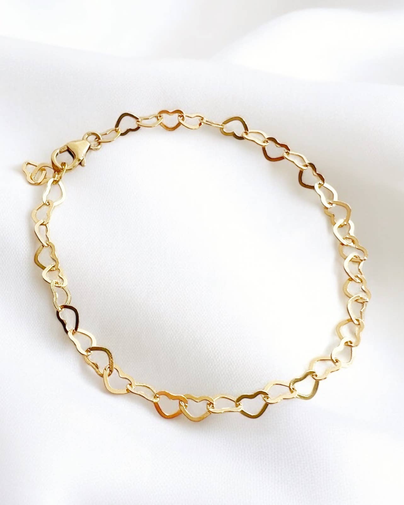 Sweetheart Heart Chain Gold Filled Bracelet