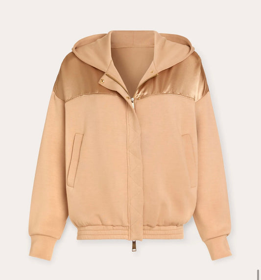 Ramy Brook- Satin Knit Hoodie Fiona