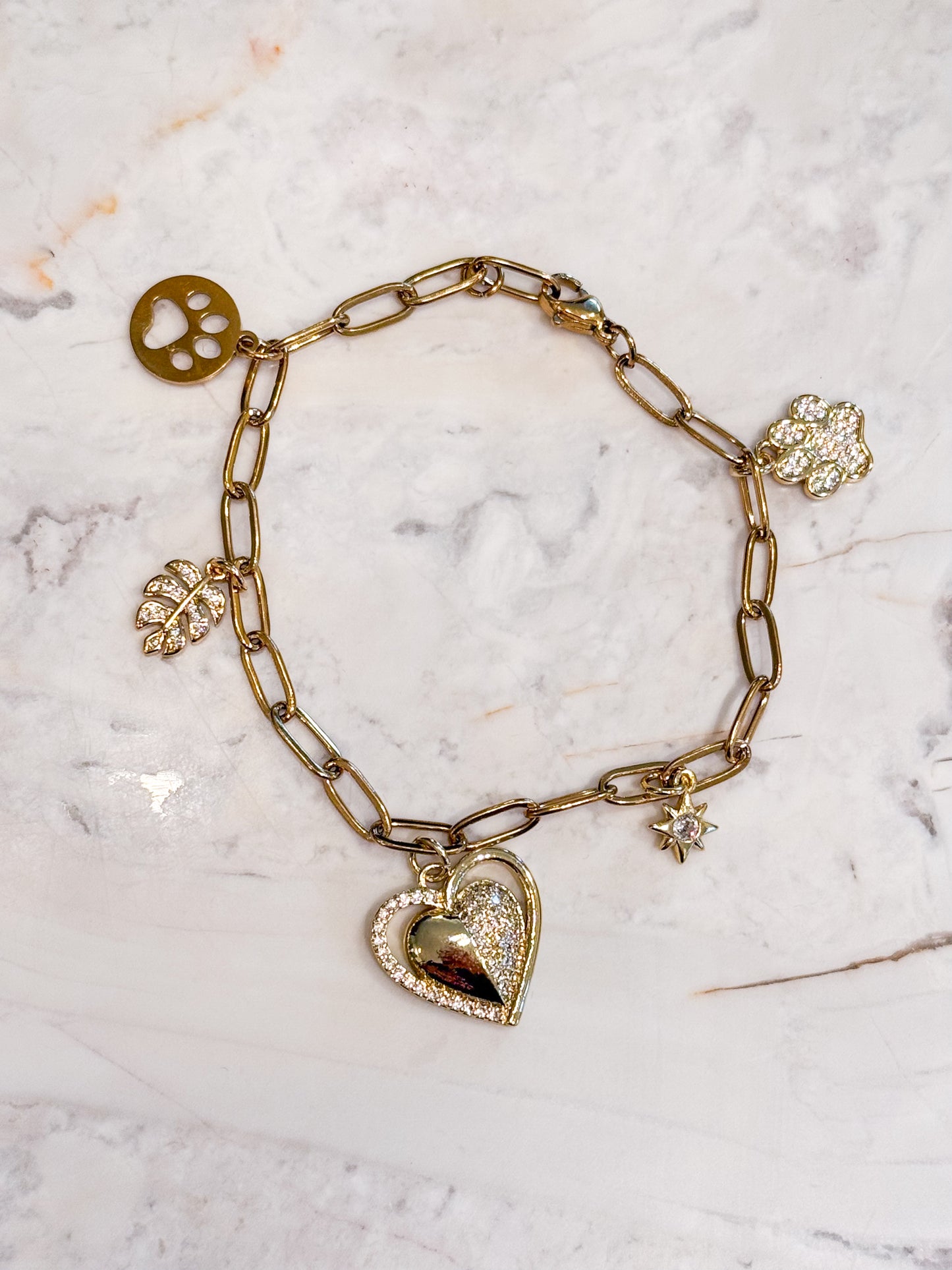 Custom puppy lovers charm bracelet