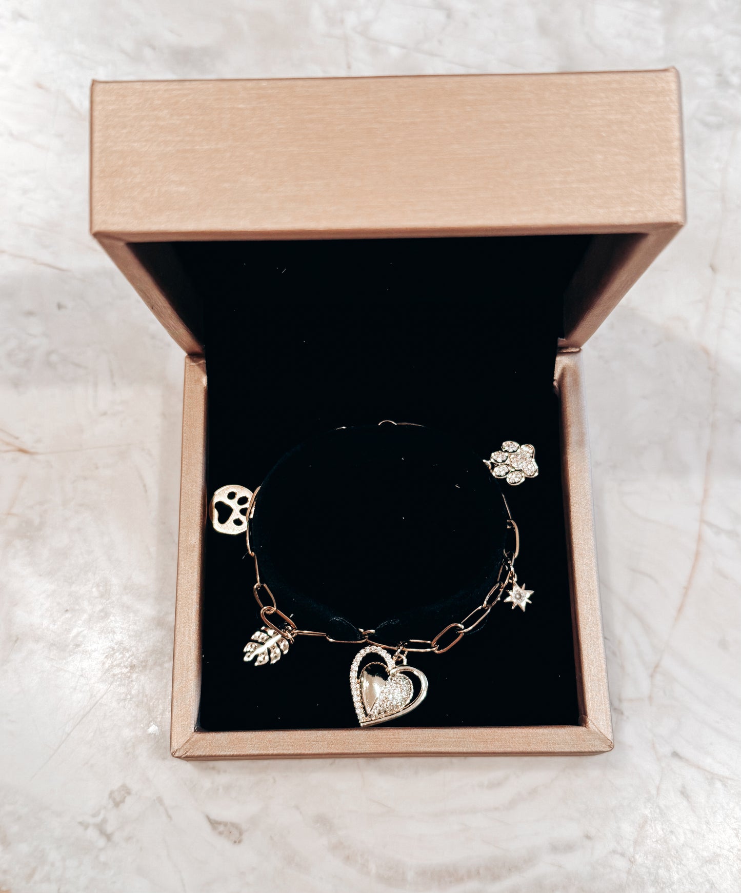 Custom puppy lovers charm bracelet