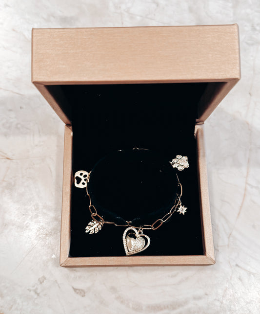 Custom puppy lovers charm bracelet