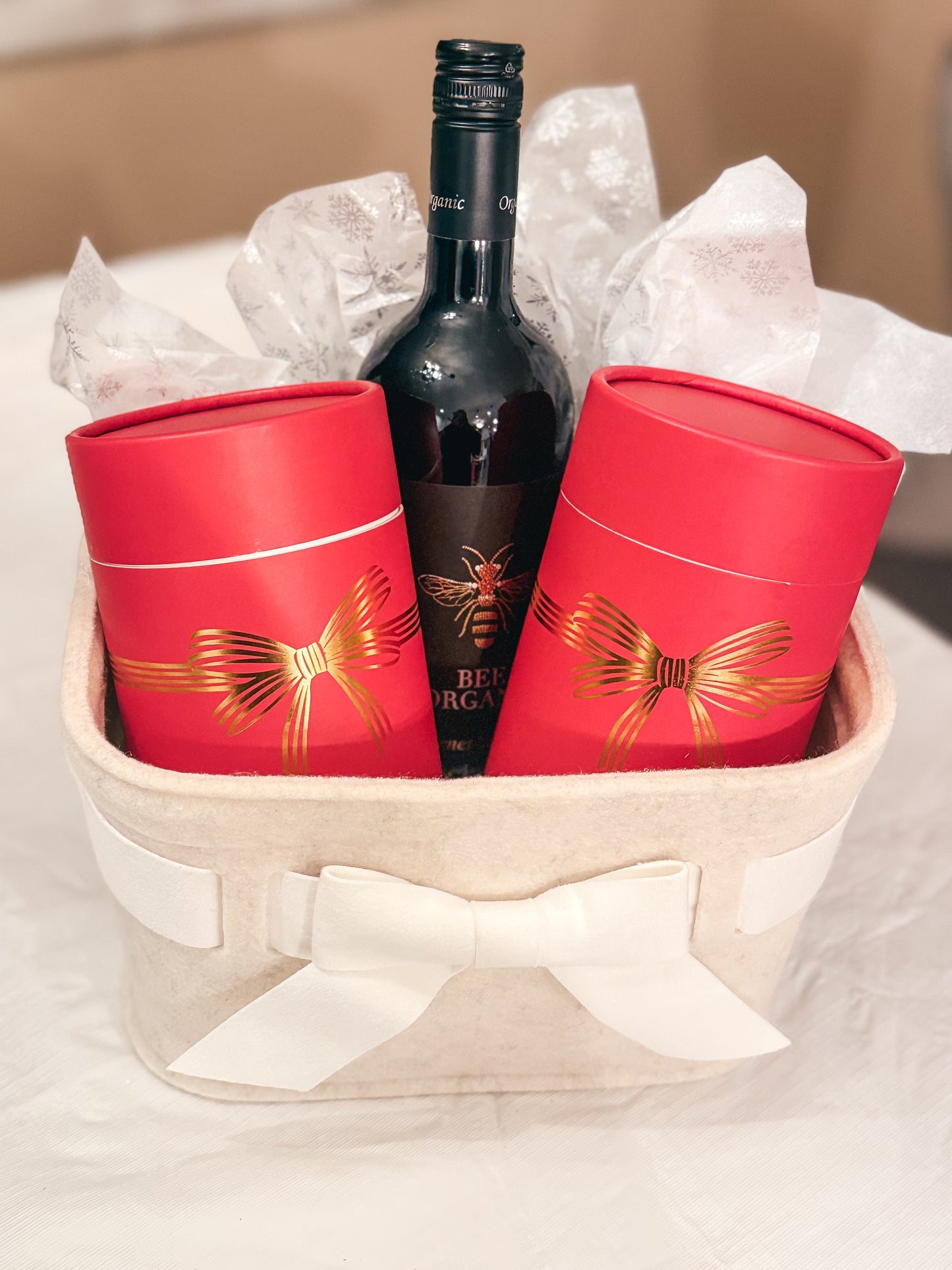 Holiday Wine Glass Gift Basket