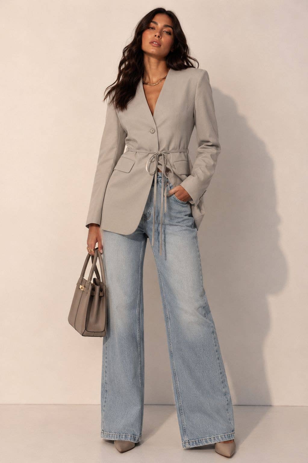 BL0205: The Autumn Muse Tie-Waist Blazer