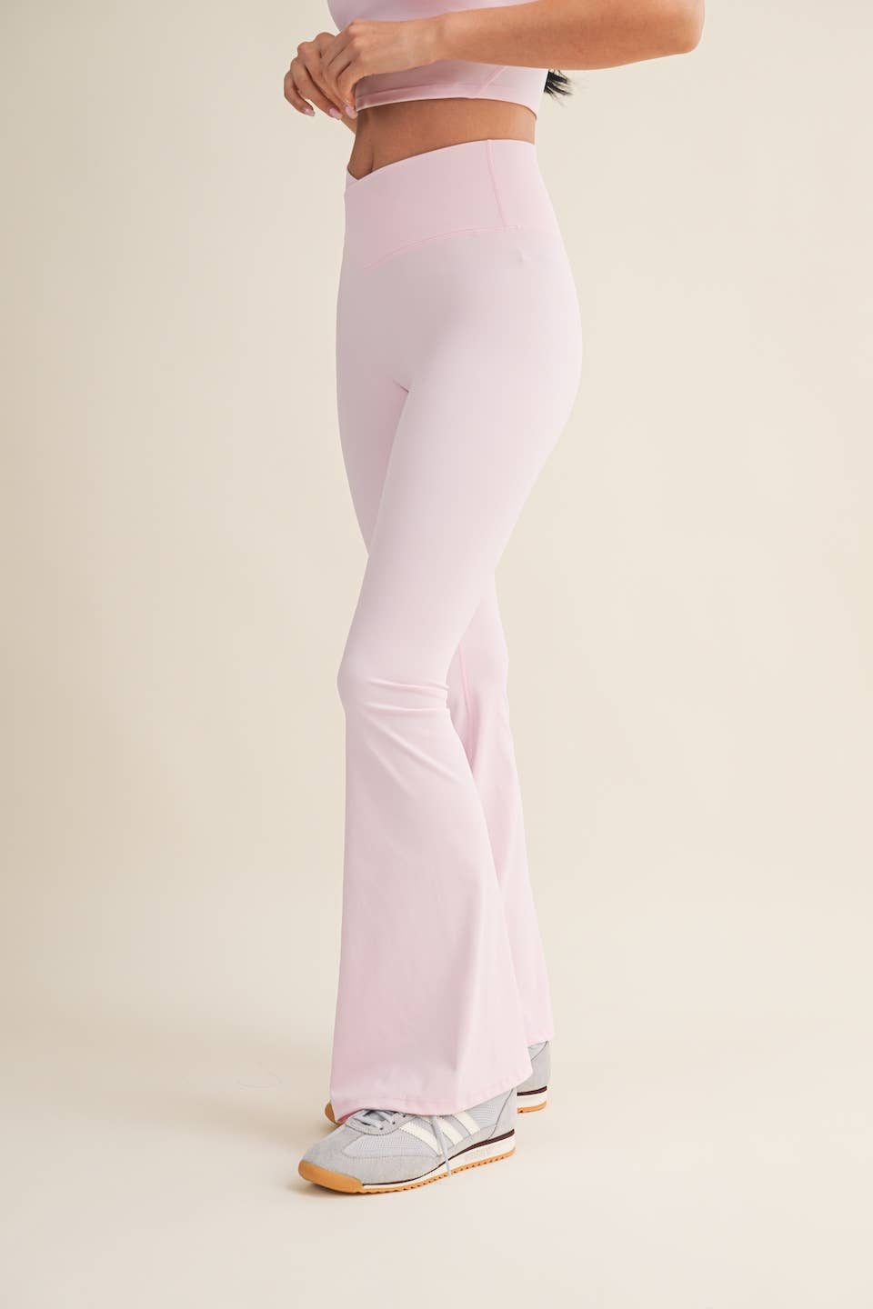 High Waist Crossover Flare Leggings