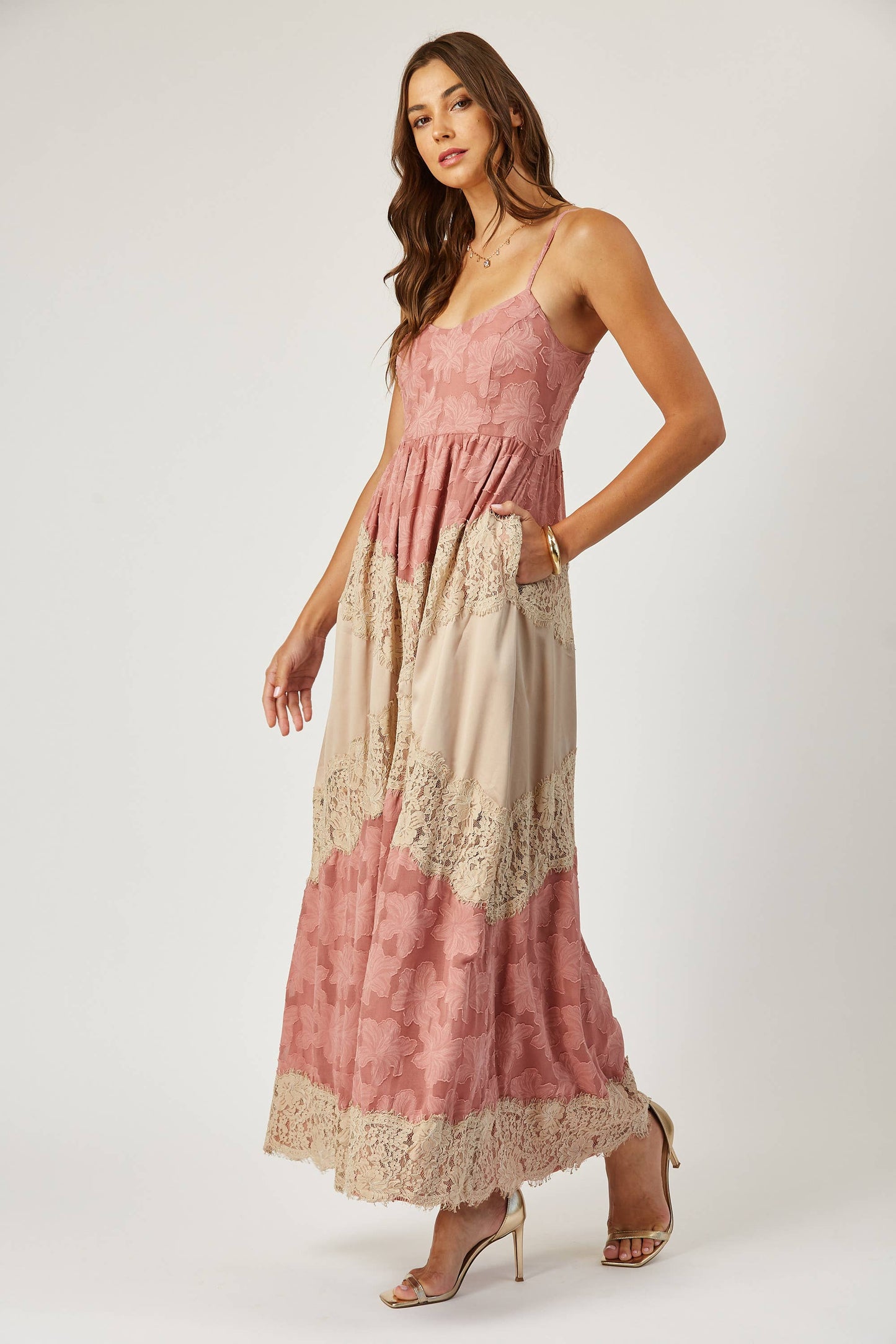 Charlotte lace and burnout maxi dress