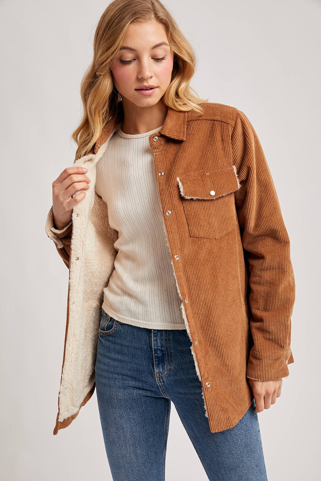 CORDUROY SHERPA-LINED JACKET