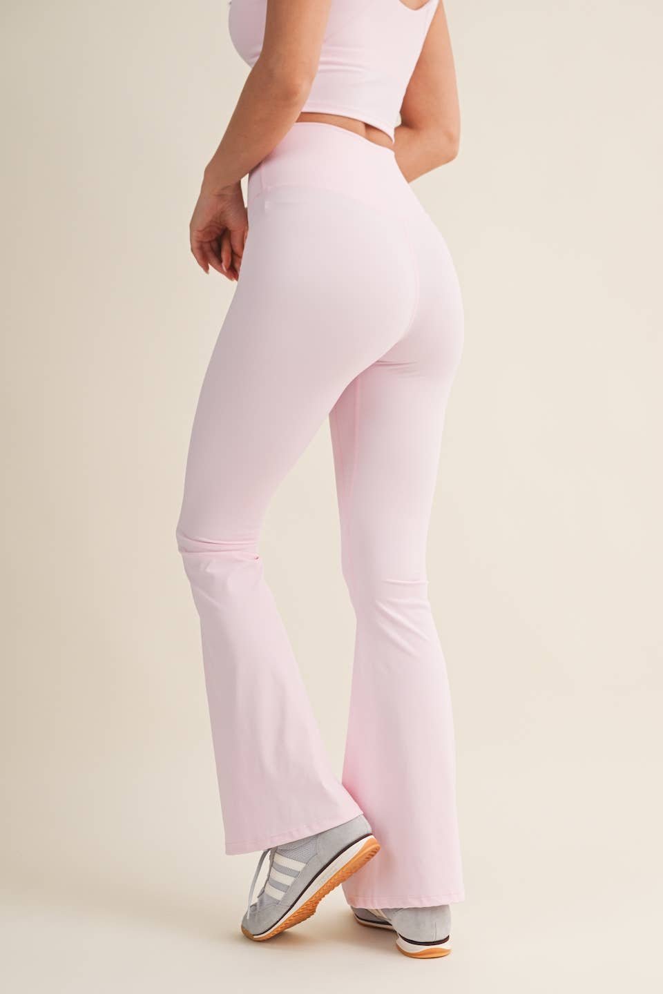 High Waist Crossover Flare Leggings