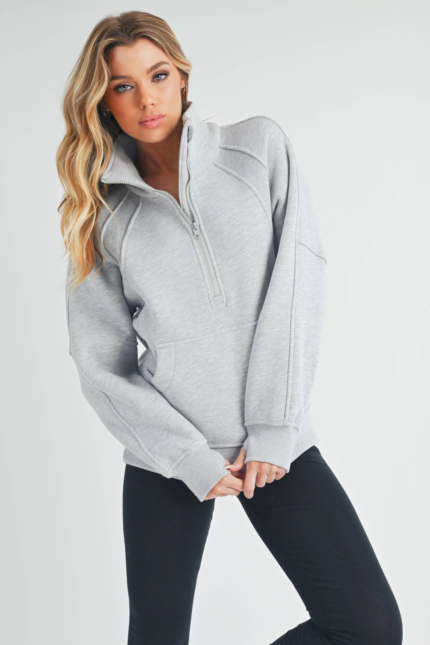 986DK Long Dove Funnel Neck Half Zip