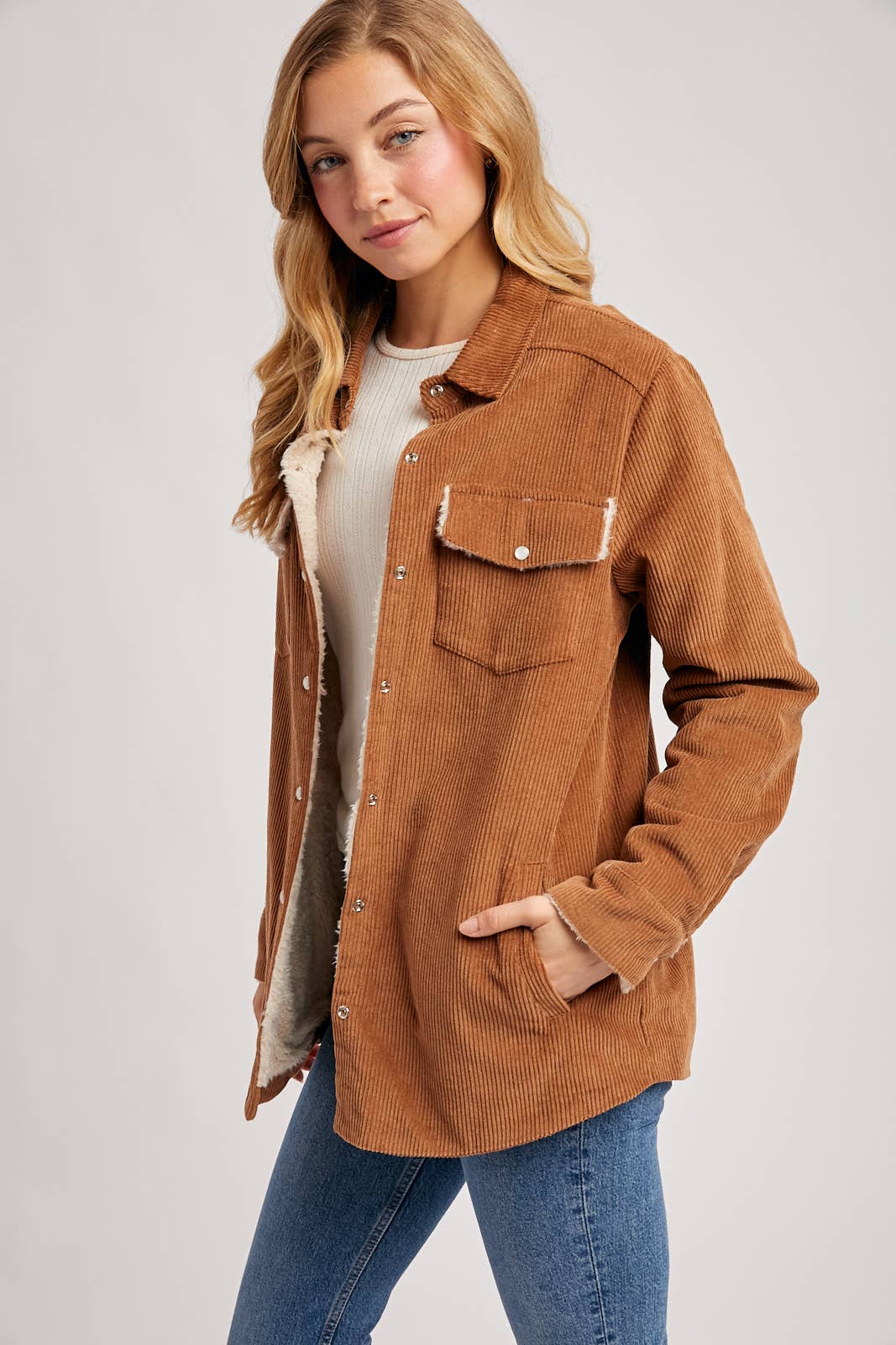 CORDUROY SHERPA-LINED JACKET