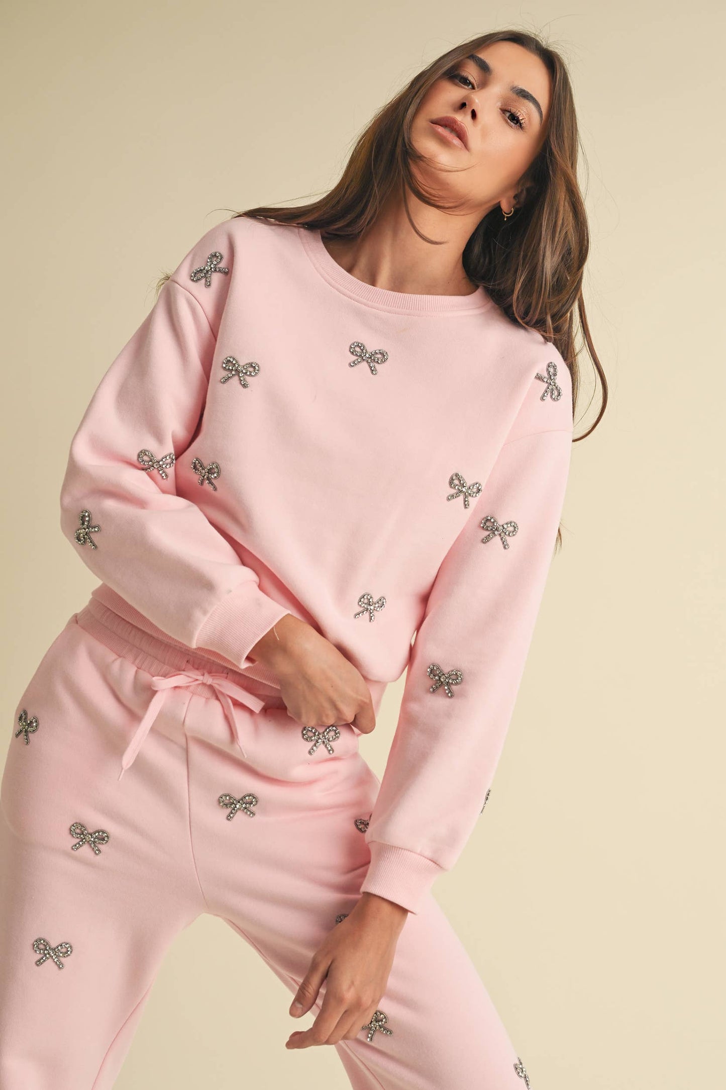 Jewel Bow Cotton Pullover