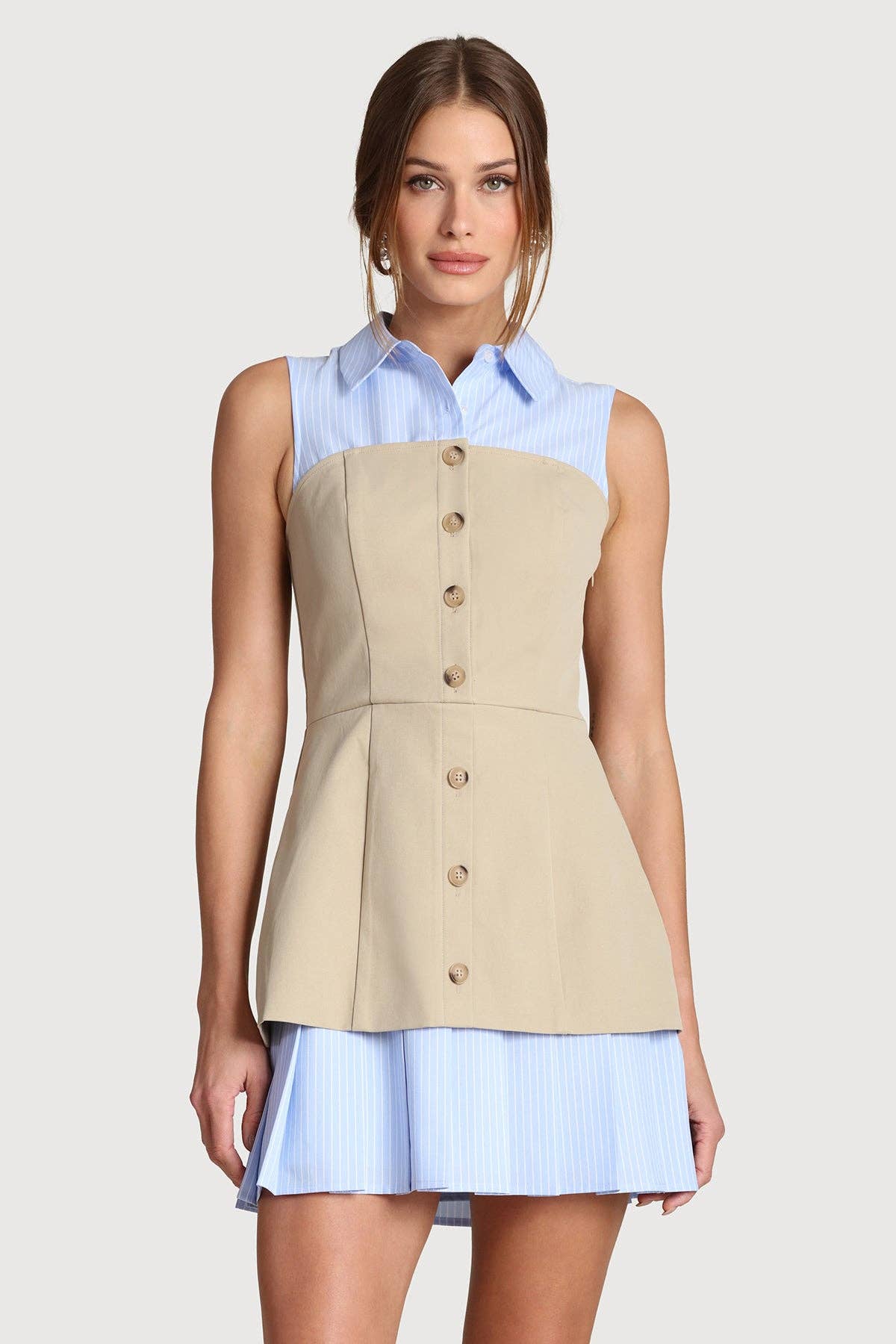 Mixed Media Mini Dress