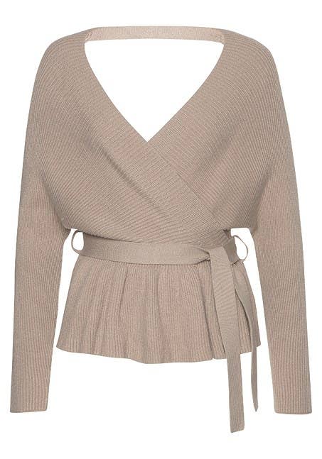Women's Wrap Look V-Neck Sweater