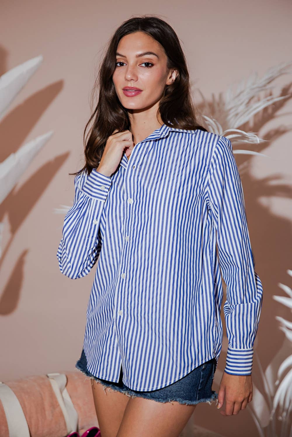 Classic Stripe Poplin Button Down Shirt