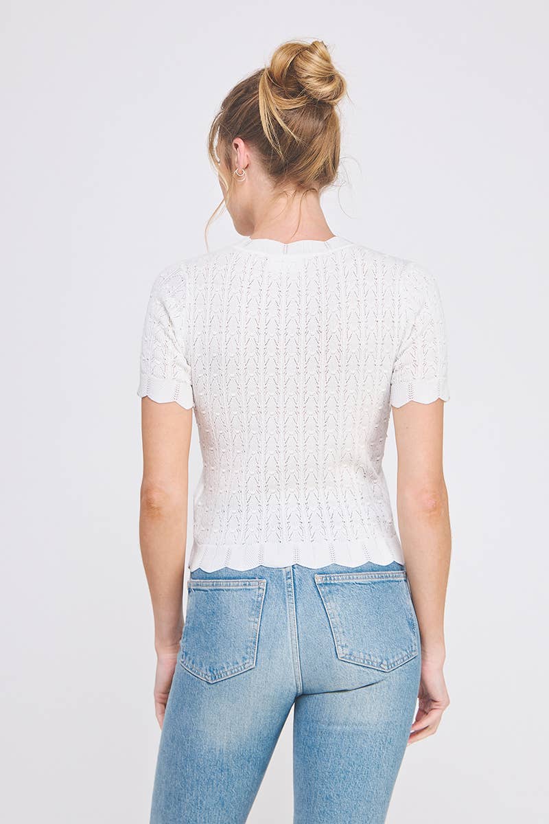 Pointelle Knit Top