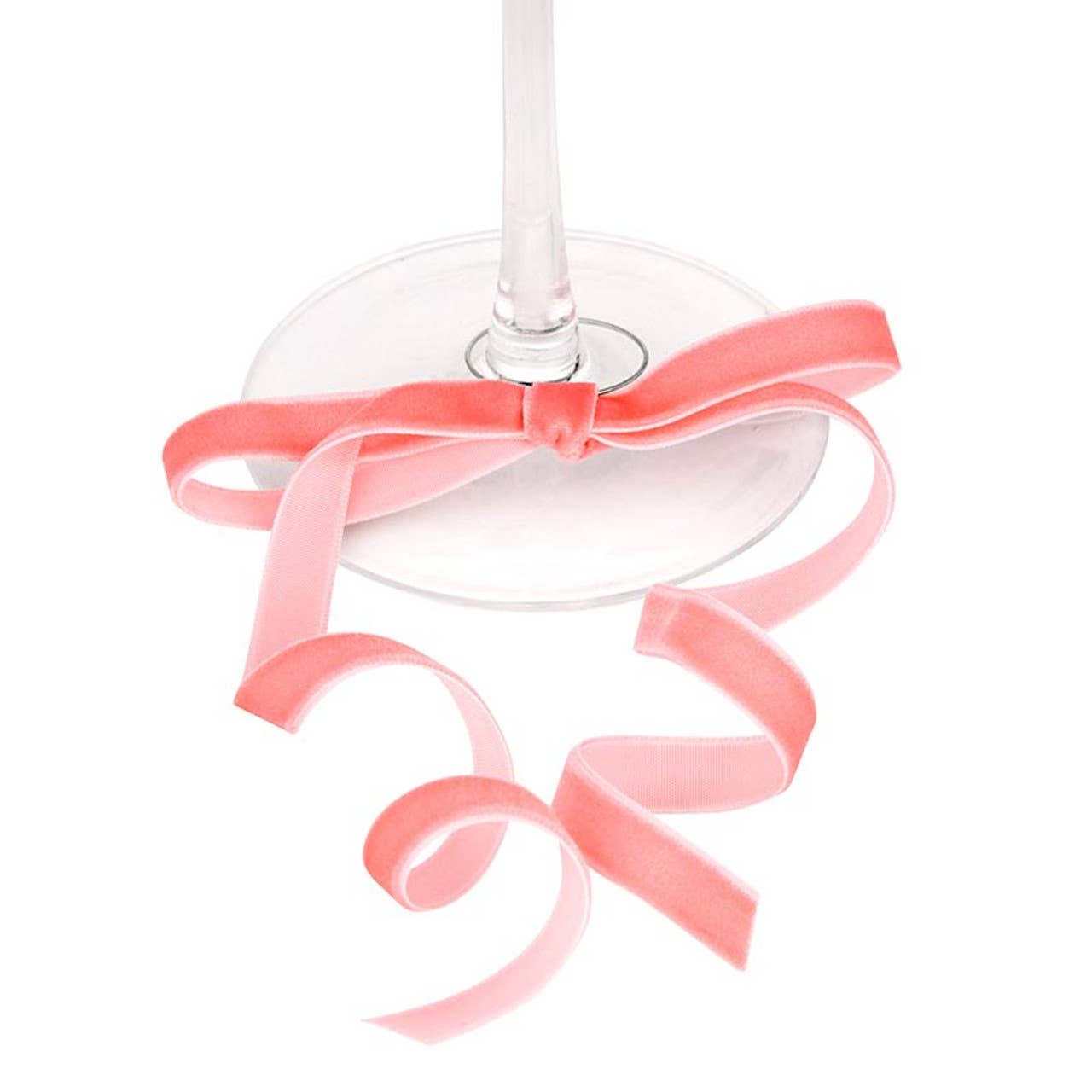 Velvet Bow Wine Charms - Blush - Set of 6