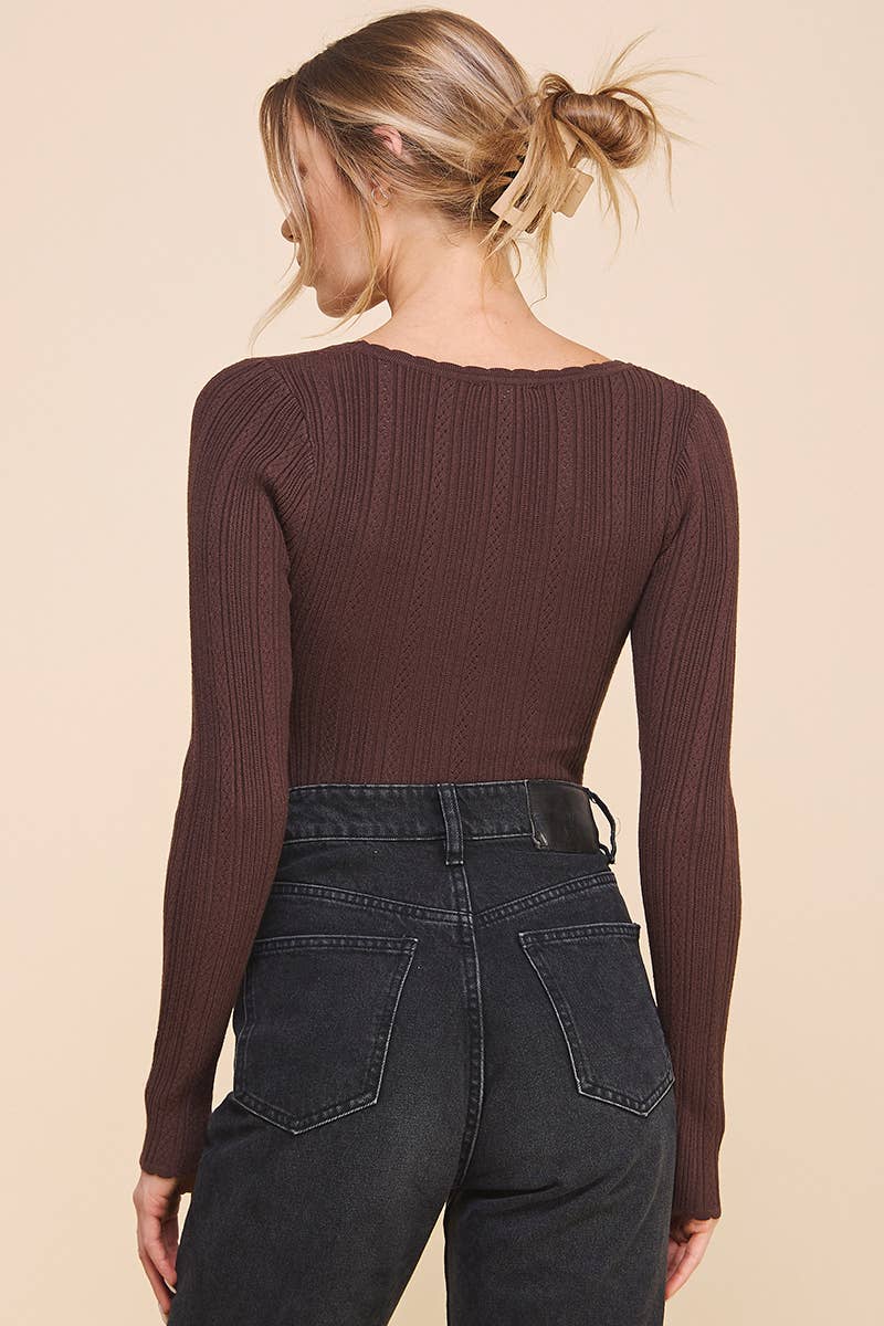 Long Sleeve Ribbed Bodysuit