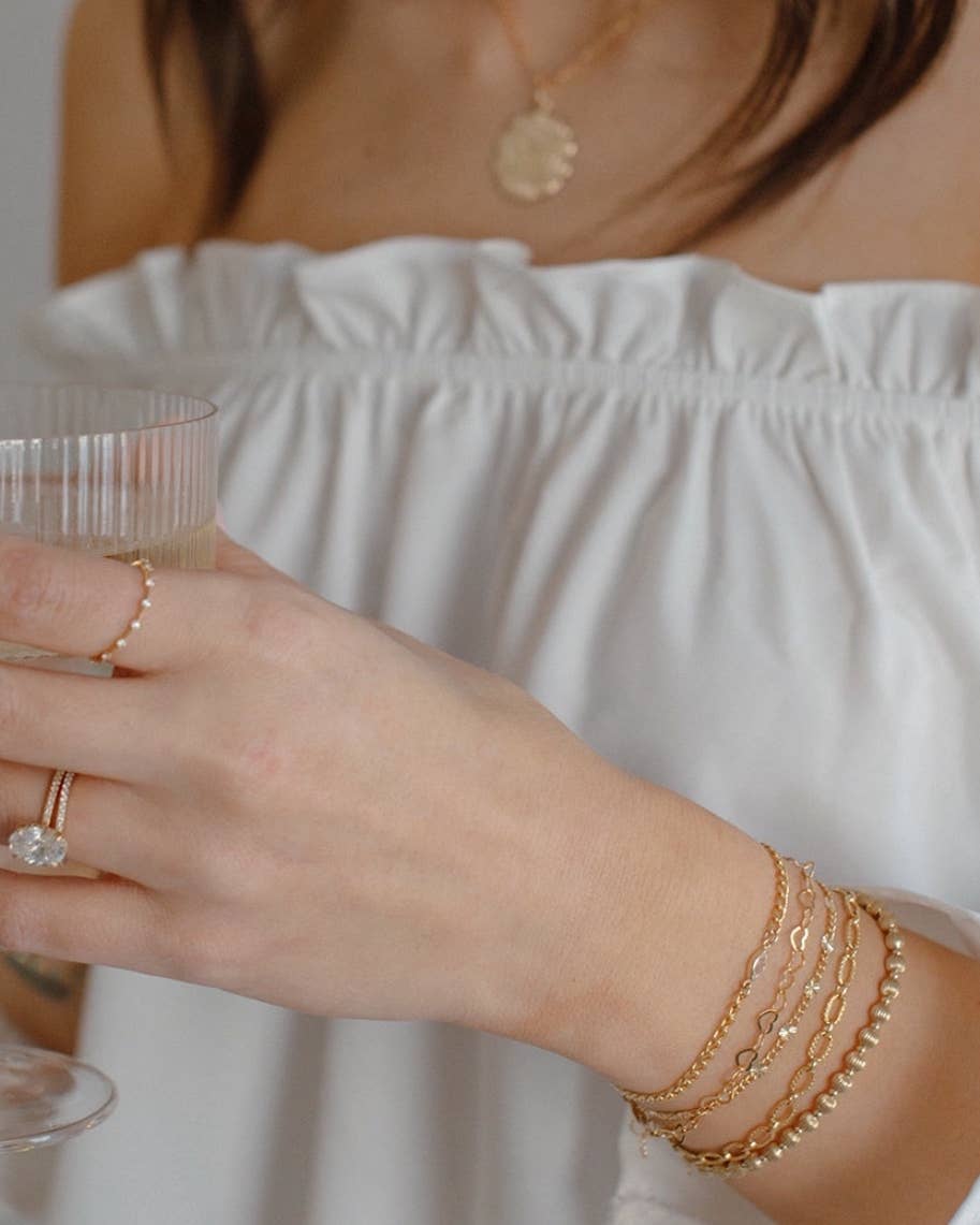 Sweetheart Heart Chain Gold Filled Bracelet