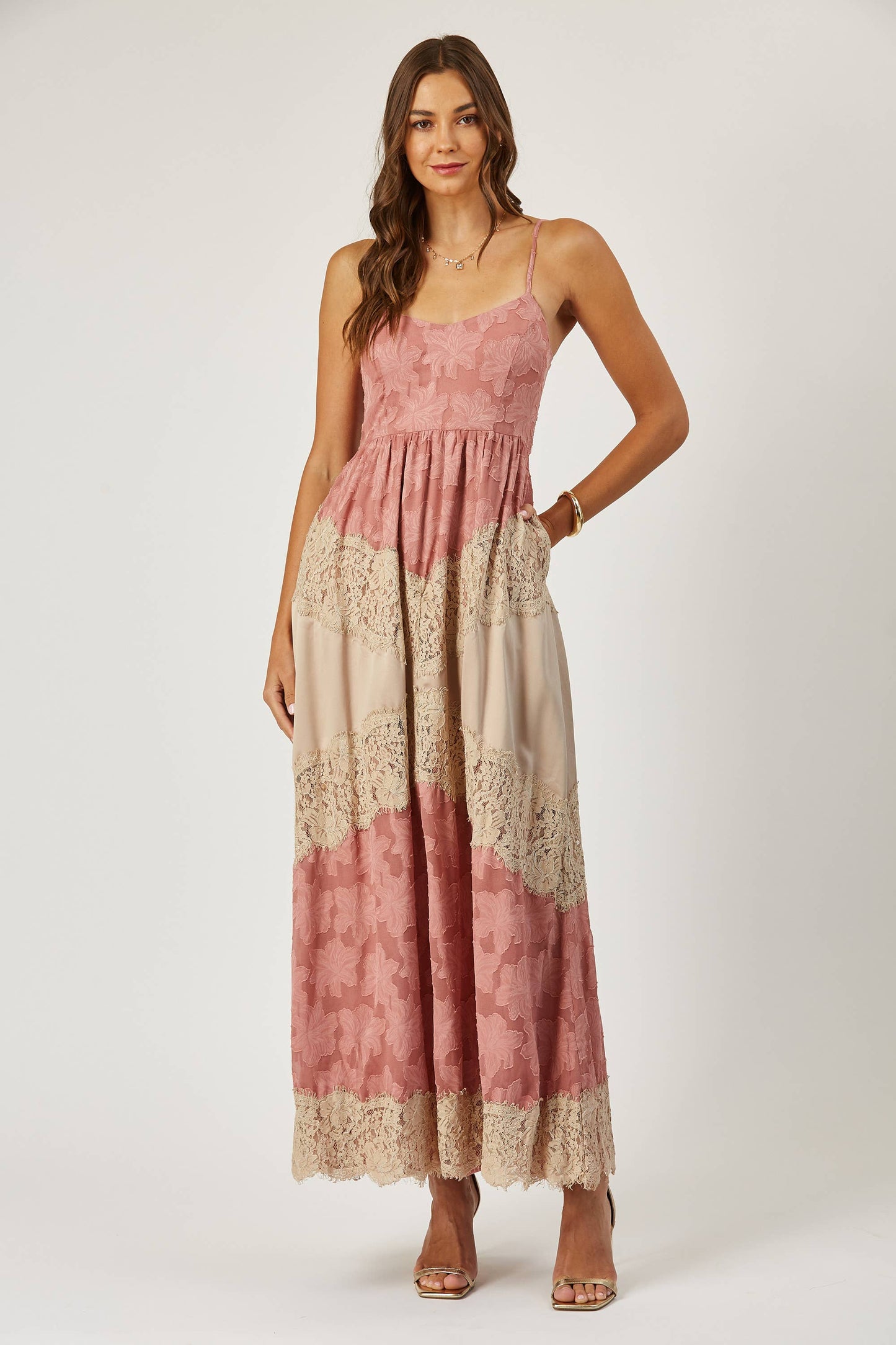 Charlotte lace and burnout maxi dress