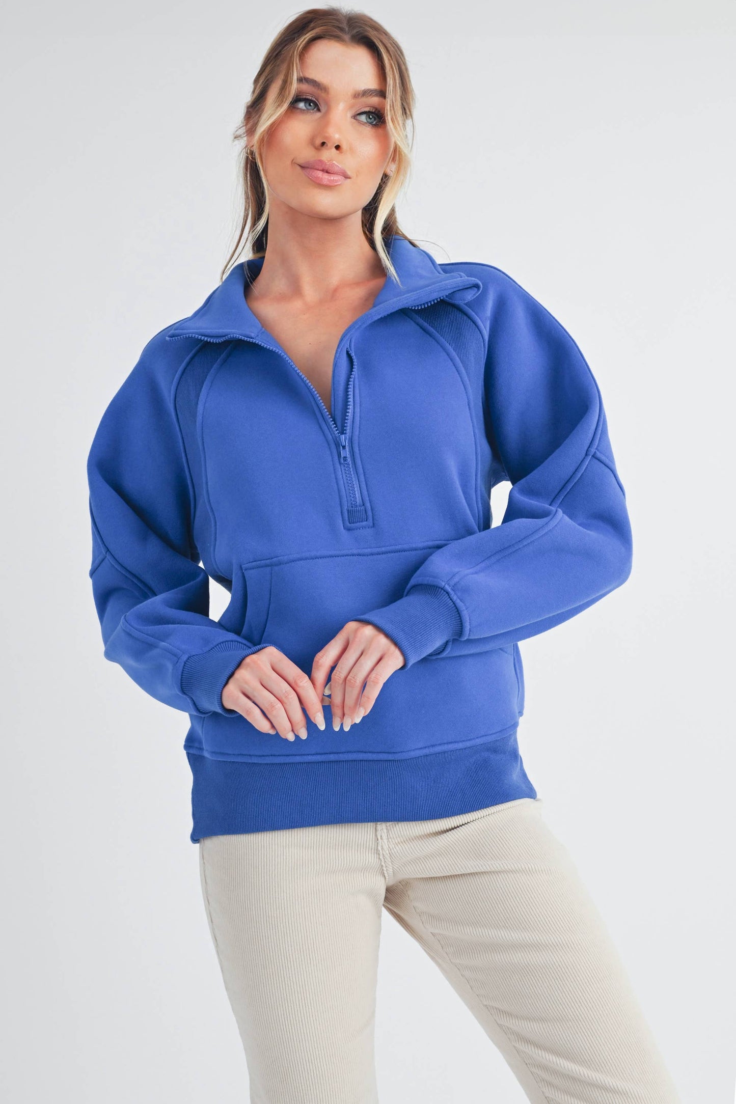 986DK Long Dove Funnel Neck Half Zip