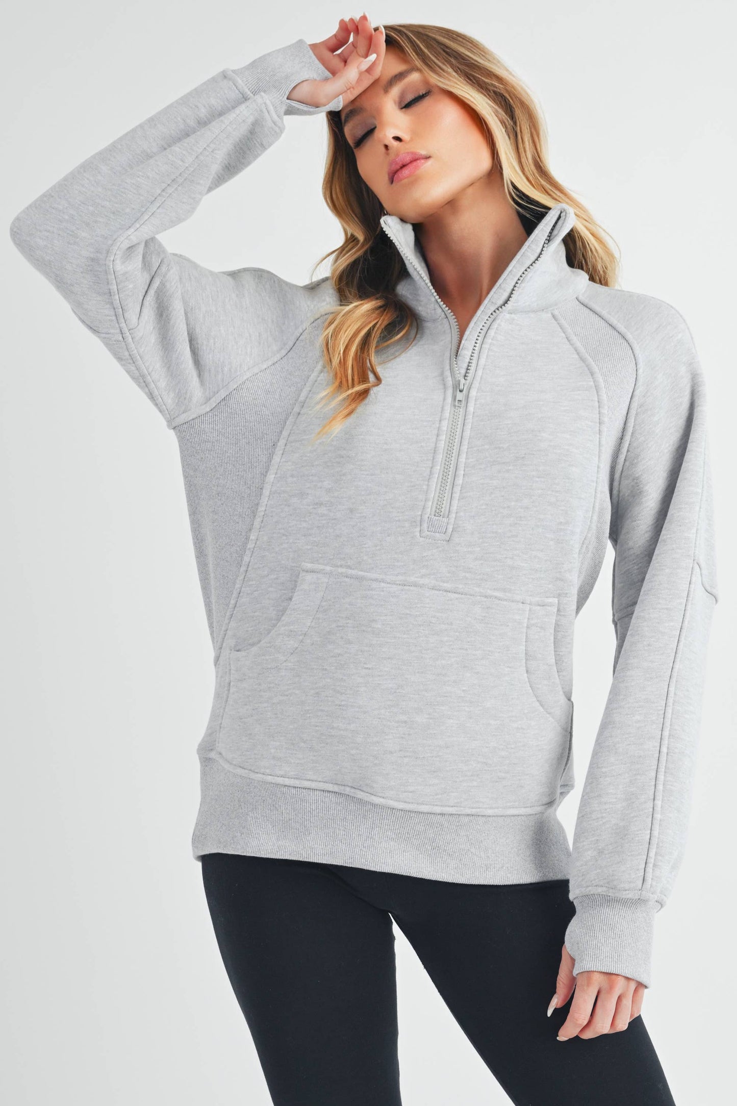 986DK Long Dove Funnel Neck Half Zip