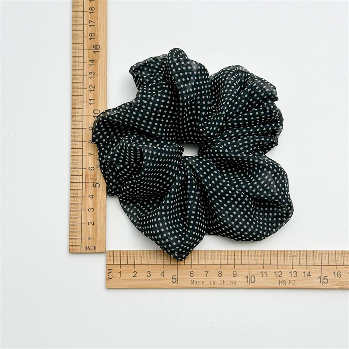 NEW MESH POLKA DOT SCRUNCHIE