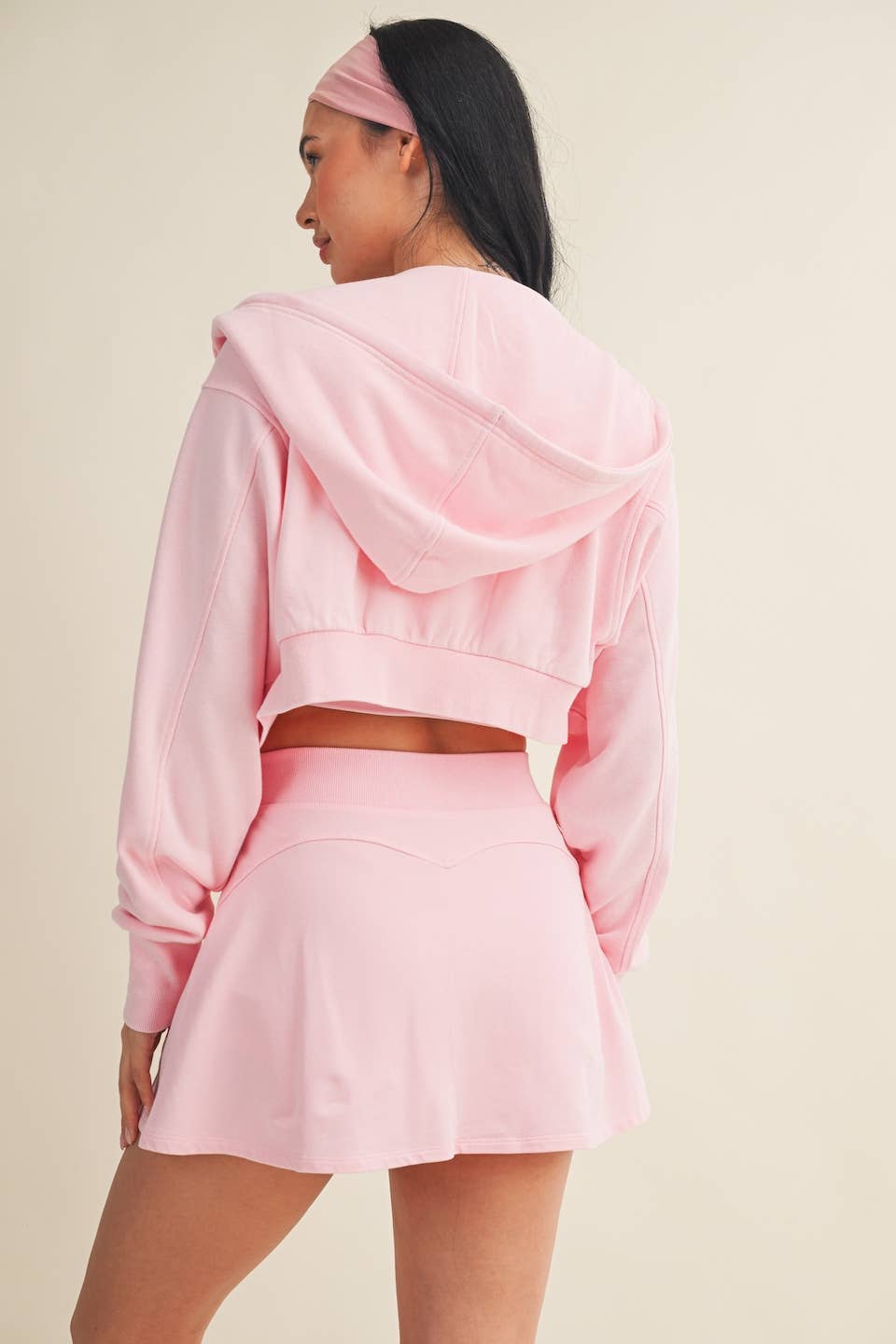 Mineral Wash Oversized Crop Hoodie