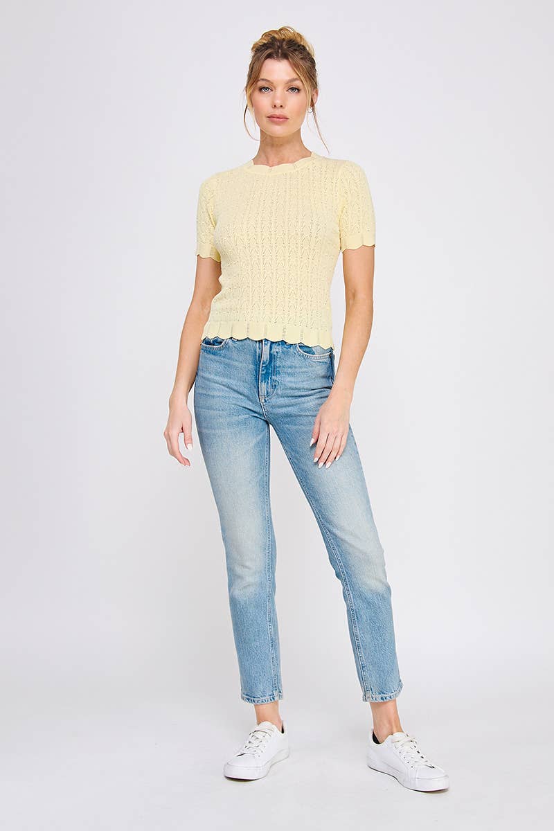 Pointelle Knit Top