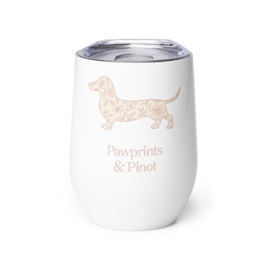 Pawprints and Pinot wine tumbler